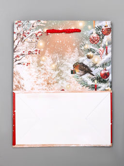 Цена за 2 шт. Пакет подарочный новогодний ламинированный, «Зверята ждут Новый Год », 18×10×22.3 см