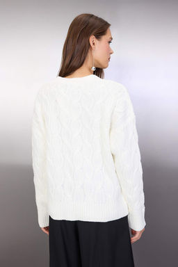 Ekru Genis Kal?p Tul Garnili Triko H?rka TWOAW26HI00255 - Trendyolmilla фото 4