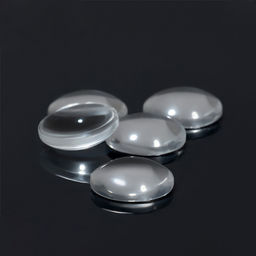 Цена за 5 шт. Кабошон стекло, круг 14 мм (набор 5 шт.), прозрачный