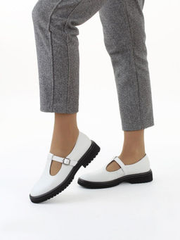 06-M47-12 WHITE Туфли женские (натуральная кожа)