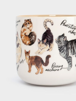 Кружка, 400 мл, фарфор N, бело-бежевая, Коты, Pets - Anna lafarg фото 6