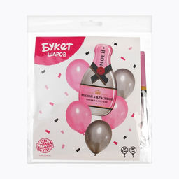 Воздушные шары, букет «Шампанское», набор 6 шт.