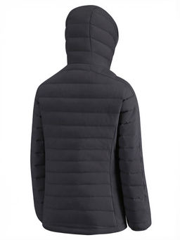 Куртка женская стёганая с капюшоном с графеновой подкладкой черного цвета 9624_1Ch