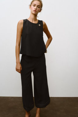 PLEATED HEM CULOTTE TROUSERS - Zara фото 3