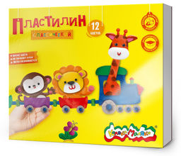 Пластилин Каляка-Маляка 12 цветов, 240 г, со стеком, с УФ-лаком
