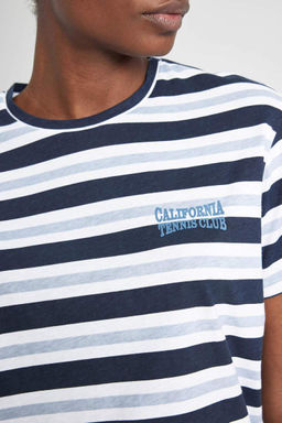 DeFactoFit Стандартная посадка, полосатая футболка с короткими рукавами для спортсменов с круглым вырезом  фото 8