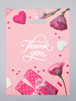 Цена за 50 шт. Пакет полиэтиленовый с вырубной ручкой "Бант" 30 х 40 см 60 мкм