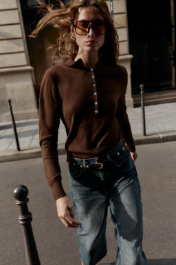 BASIC WOOL POLO SHIRT - Zara фото 18