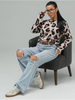 Лонгслив Пятна Коричневый - София фото 3