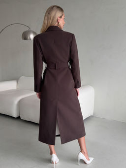 Пальто 26326 шоколадное из кашемира