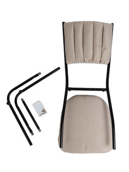 Стул мягкий для кухни разборный «Камелот», обивка рогожка, цвет чёрный/бежевый