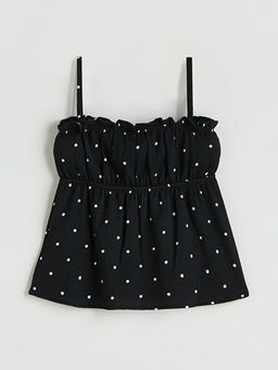 Kare Yaka Puantiyeli K?z ?ocuk Atlet