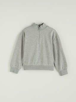 Dik Yaka K?z ?ocuk Sweatshirt