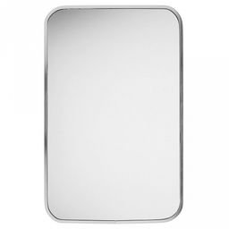 Зеркало настенное, интерьерное 40х60см, алюминиевая рама ширина 2,7см, цвет - серебро, закругленные края, подходит для вертикальной и горизонтальной установки (Китай)