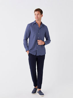 Regular Fit Uzun Kollu Ekose Gabardin Erkek G?mlek