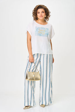 Костюм Michel Chic 1431 белый, голубая полоска фото 2