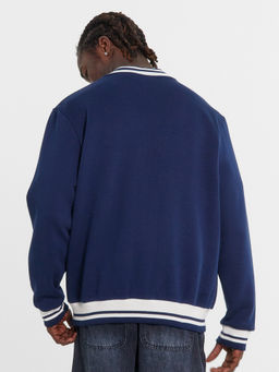 Толстовка мужская синяя с нашивкой на груди ночное море +печать 121187/1