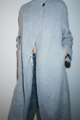 STRAIGHT COAT WITH MANTECO WOOL ZW COLLECTION - Zara фото 4