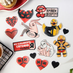 Вафельные картинки съедобные БДСМ для капкейков, торта KONFINETTA, 15 шт. - Simaland фото 3