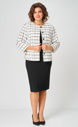 Жакет БелЭльСтиль 861 бело-черный фото 2