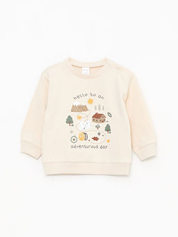 Bisiklet Yaka Uzun Kollu Bask?l? Erkek Bebek 2li Tak?m - Waikiki фото 2