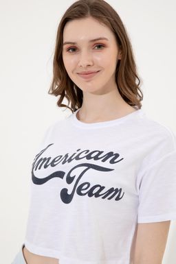 U. S. Polo Assn Женская белая укороченная футболка с круглым вырезом - U.s. polo assn фото 2