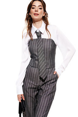 Костюм трехпредметный (блузка+брюки+галстук) - Elletto фото 17