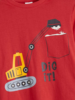 Bask?l? Erkek ?ocuk Pijama Tak?m?