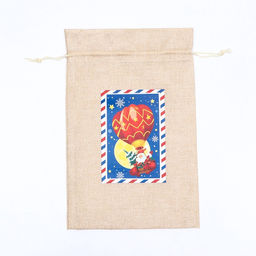 Цена за 5 шт. Мешок подарочный новогодний с термонаклейкой Дед Мороз, 20?30 см