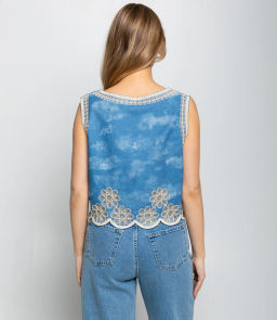 Джинсовый жилет #КТ102 (10), голубой - Dommod фото 3