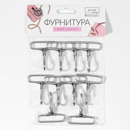 Карабин металлический, 50 45 мм / 38 3 мм, 10 шт, цвет серебряный - Арт узор фото 4