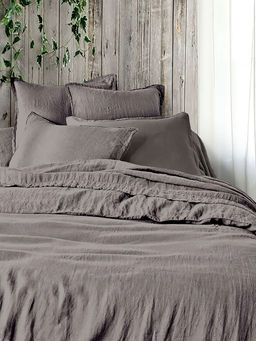 Постельное белье вареный хлопок - Серый Евро (нав.70х70)