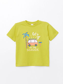 Bisiklet Yaka K?sa Kollu Bask?l? Erkek Bebek Ti??rt