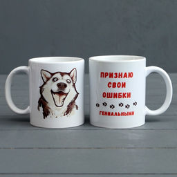 Кружка сублимация Признаю свои ошибки гениальными, c нанесением