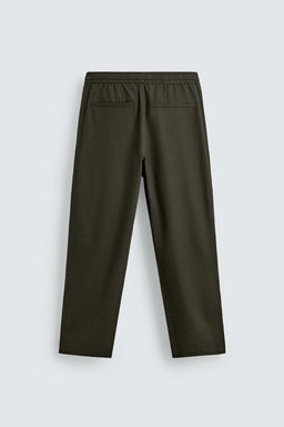 PANTAL?N RELAXED FIT ALGOD?N - LINO / Khaki oscuro - Zara фото 7