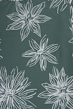 ЕП 30098/зеленый,крупные астры фуфайка жен