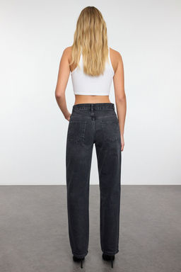 Siyah Normal Bel Straight Jeans TWOAW25JE00088 - Trendyolmilla фото 5