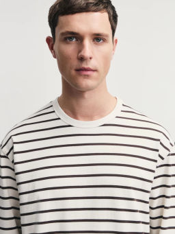 Лонгслив из 100% хлопка в полоску / Zarina  фото 6