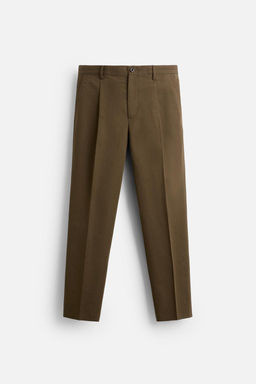 PLEATED COTTON - LINEN TROUSERS - Zara фото 6