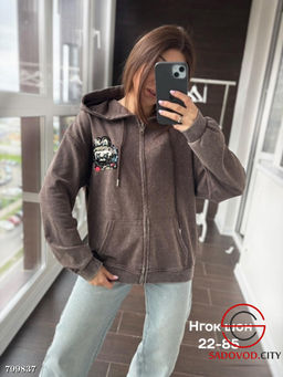 Худи с капюшоном женская на молнии