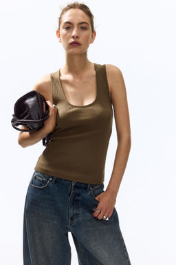 Camiseta sin mangas en canal? de mezcla de seda - H&m фото 4