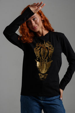 8544 Футболка с длинным рукавом женская (фольга)