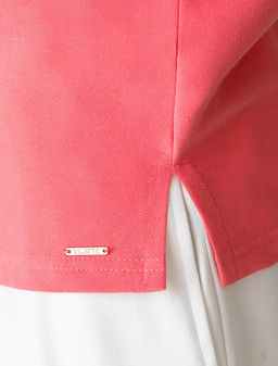 Футболка-поло из фактурного трикотажа - Vilatte фото 4