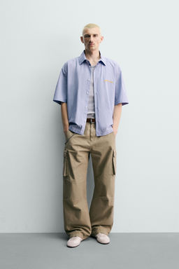 CAMISA CUADROS COMBINADO GR?FICO / Azul