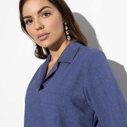 Блуза Комфортная классика (блю) - Charutti фото 4