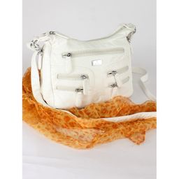 Сумка женская искусственная кожа Guecca-RY 018, 1отд+карм/пер, плечевой ремень, белый SALE 245435