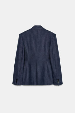 BLAZER ENTALLADA ESPIGA LINO 100% / ?ndigo - Zara фото 8