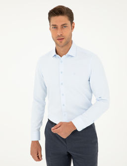 A__k Mavi Slim Fit Uzun Kollu G_mlek