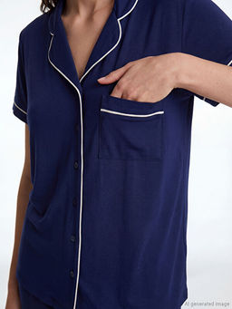 G?mlek Yaka Kad?n Pijama Tak?m