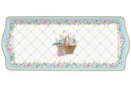 Блюдо, 35х15 см, фарфор P, белое, Корзина с цветами, прямоугольное, Spring Bloom